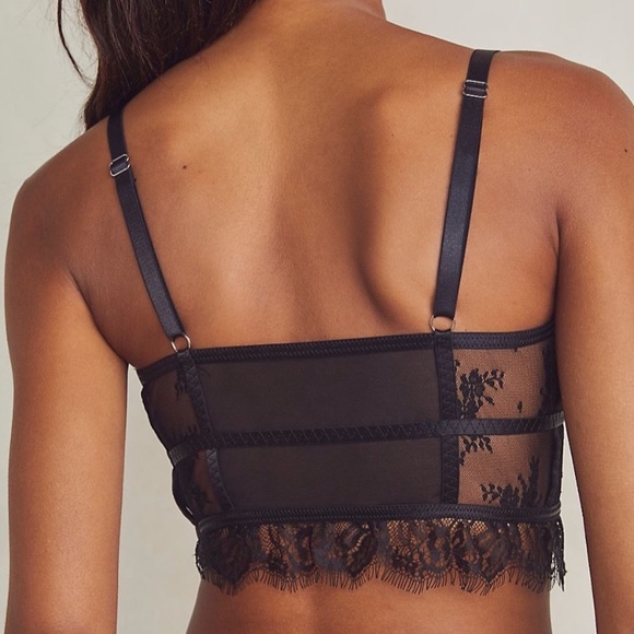 🎉❤️HOST PICK❤️🎉 FREE PEOPLE STRE BOHO ETHEREAL LACE BUSTIER TOP LACE BRA TOP S - Picture 8 of 15